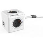 Allocacoc 1407/DEEUPC power extension 3 m 4 AC outlet(s) Grey, White