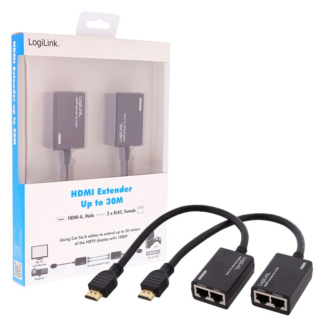 Hdmi Extender By Cat5/6 Up To 30m