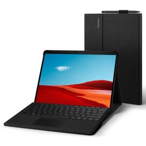 Stand Folio Designed For Surface Pro X Case With Pen Holder (2019) - Black