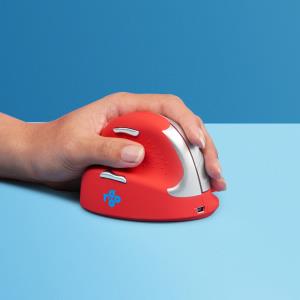 He Sport Ergonomic Mouse Left Handed Bluetooth Red
