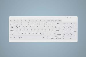 AK-C7012F-U1 Hygiene Compact Ultraflat Keyboard - USB - Sealed - White With Numeric Pad - Qwerty US/Int'l